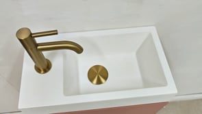 Meuble de toilette Mio Bagno Dotan abricot blanc mat 45x40x22cm