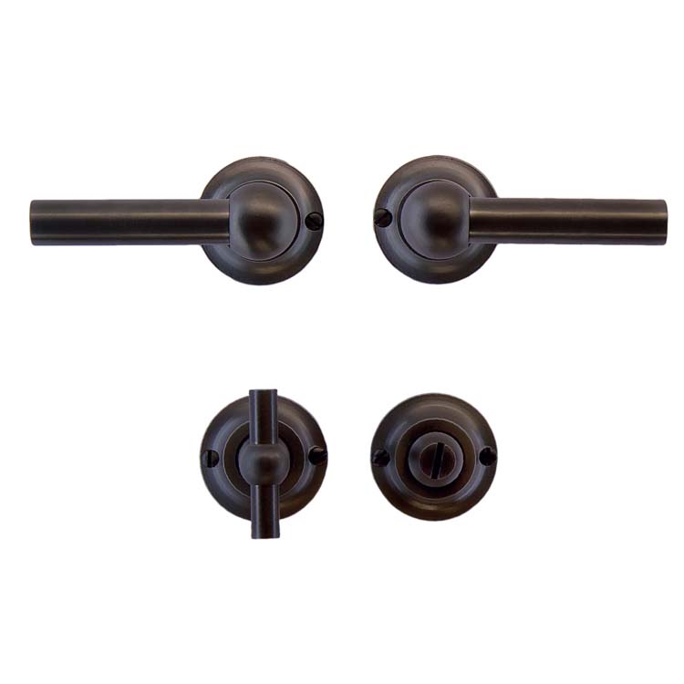 Poignée porte pro pienza nouveau L+L carbon noir + serrure toilette