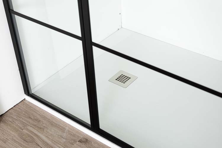 Douchedraaideur met vast deel Ulysses zwart 120x200cm