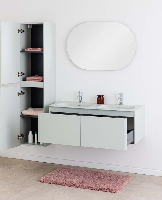 Badkamermeubel Austin mint met dubbele wastafel mat 120cm