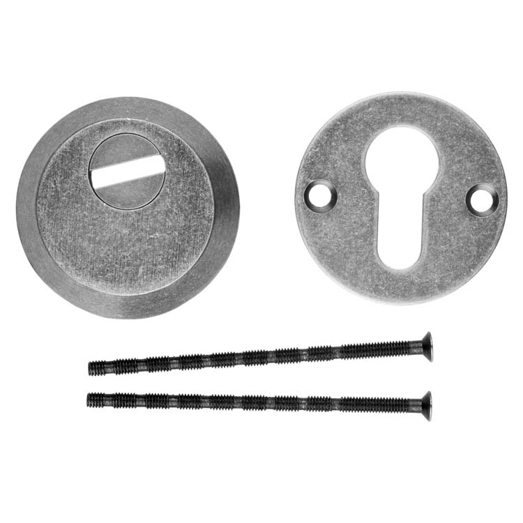 Plaque cylindre de sécurité pro safe vieil argent 8mm