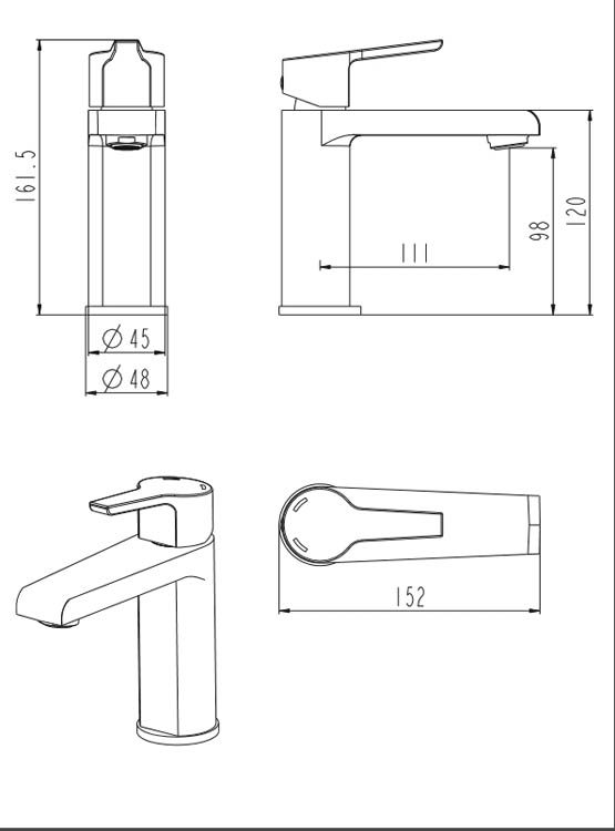 Robinet de lavabo Vera 16,15cm chrome Robinet de lavabo Vera 16,15cm chrome