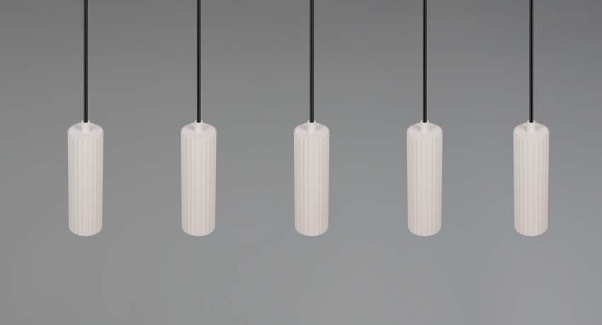 Suspension - Gris - 85x9x150cm - Dimmable - GU10 - 5x10W