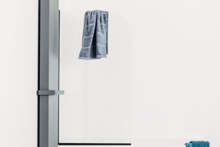 Paroi de baignoire Uberto noire gauche 80x140cm