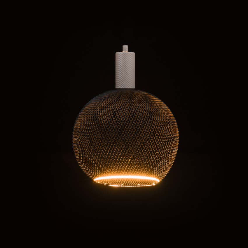 LED lamp floating Cage - E27 - zwart - Ø30cm - dimbaar - 6W - 390lm - 2200K - globe