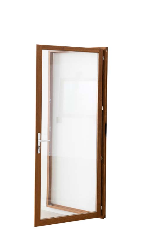 Porte-fenêtre à 1 vantail Trae bois Meranti 55mm naturel L900xH2150mm ouvrant à droite