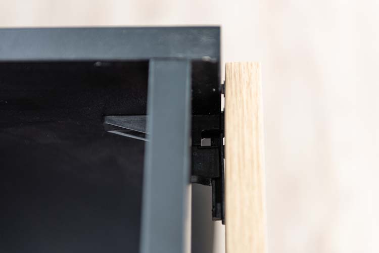 Armoire de cuisine Plenti meuble bas pour four, noir/aspect bois, 60x78cm