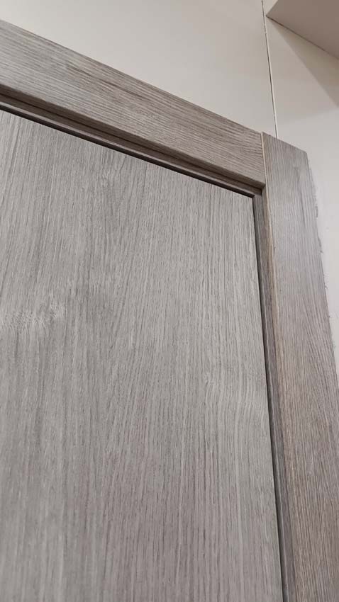 Porte intérieure complète Vintage Milo grise 201,5x83cm aggloméré tubulaire réversible + châssis 16,5cm