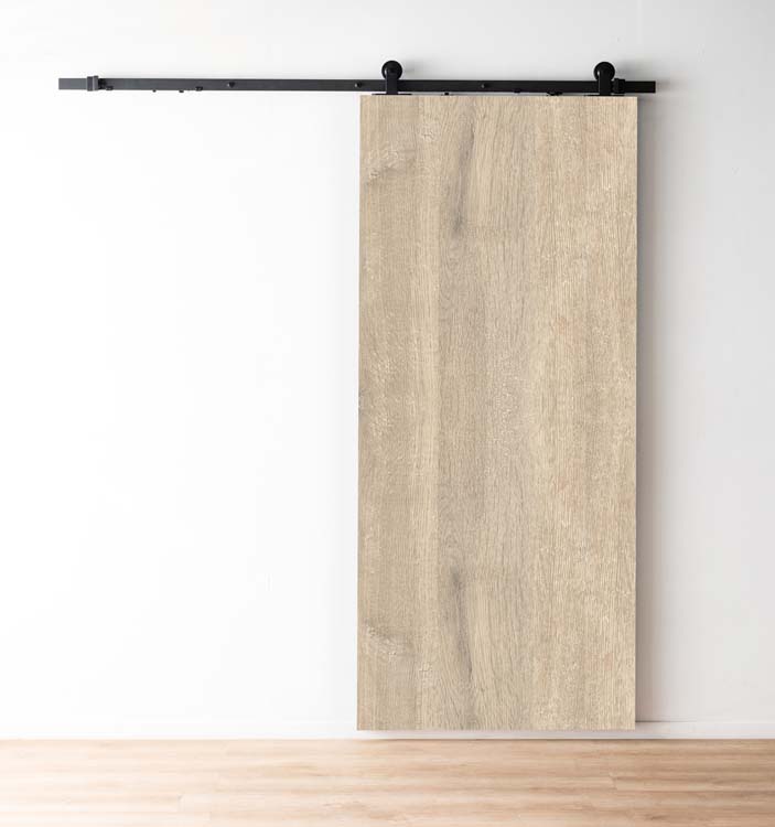 Porte coulissante Nalba + rail antique noir 93x211,5cm