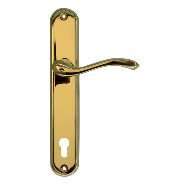 Deurkruk alessandria titanium deurschild met cilinder