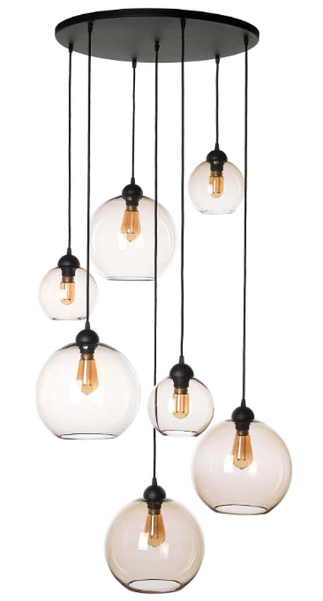 Suspension - Noir - Ø60cm - Dimmable - E27 - 7x60W