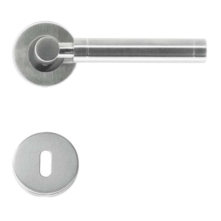 Poignée de porte pro gubbio inox plus rosace barbe