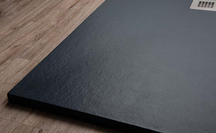 Douchebak Minimalism composiet met gelcoat grafiet 120x90cm