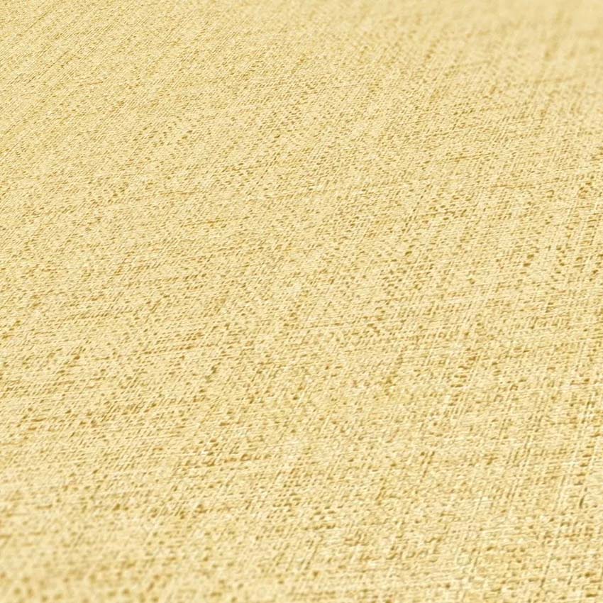 Vinyle sur papier peint intissé structure lin jaune/ocre 0,53x10m
