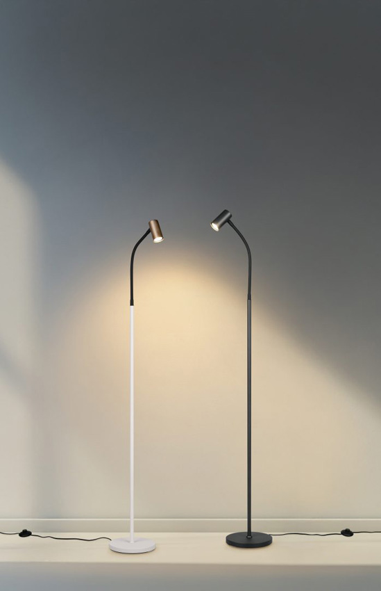 Lampadaire - beige/café - 20x27x133,5cm - dimmable - GU10 MR11 - 1x5W