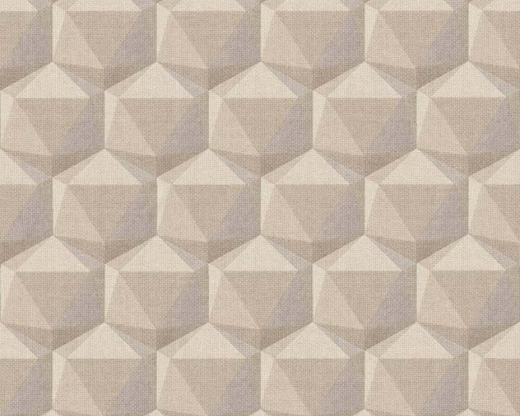 Vinyl op vlies behang 0,53x10m hexagon leem