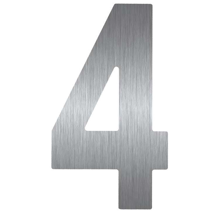 Numéro de maison plat 4 inox plus