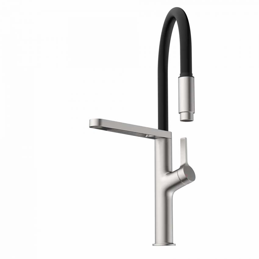 Robinet de cuisine Wasserwerk WK 2 aspect inox avec bec extractible