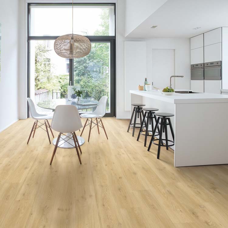 Staal Quick-Step chêne beige flottant