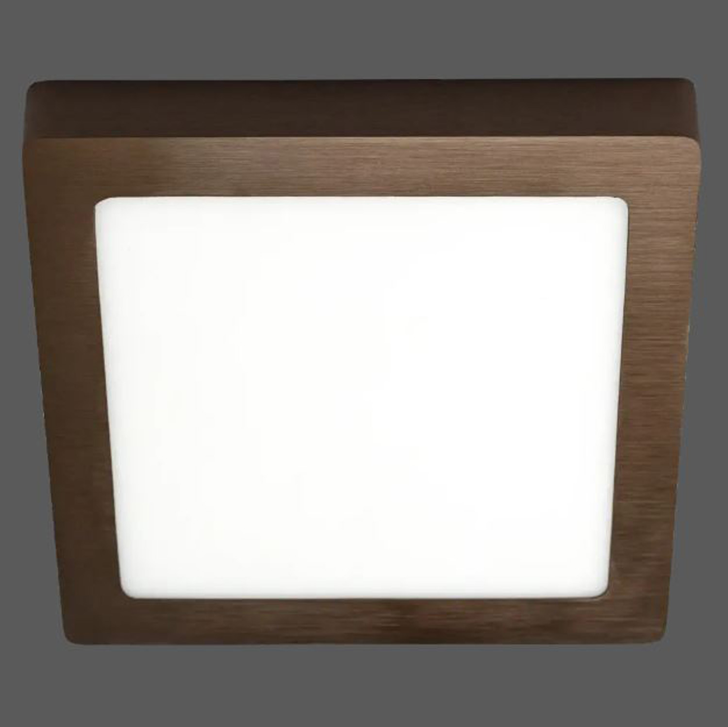 Plafonnier - bronze brossé - 23,5x23,5x3,5cm - dimmable - LED - 1x18W - 3000K