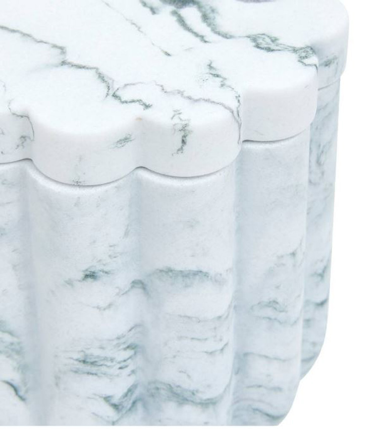 Support pour disques de coton Miranda polyrésine blanche 9,2x9,7cm