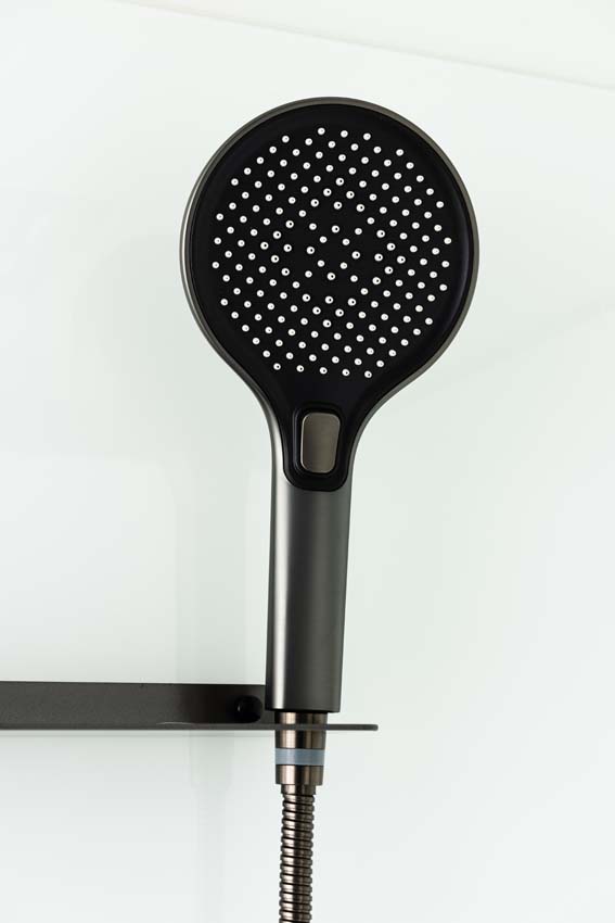 Cabine de douche Amani droite gunmetal porte coulissante 90x115x215cm