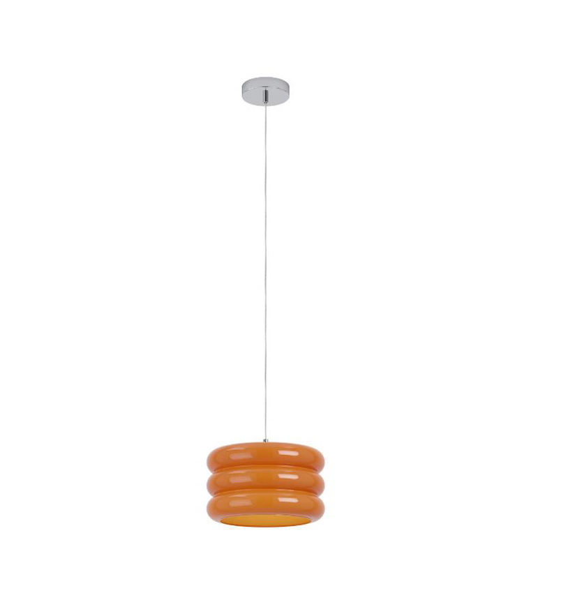 Suspension - orange/chrome - Ø30x110cm - dimmable - E27 - 1x40W