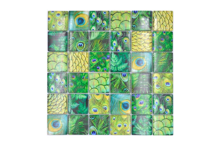 Mozaïek Crystal Wildlife Medium groen glanzend 29,8x29,8cm