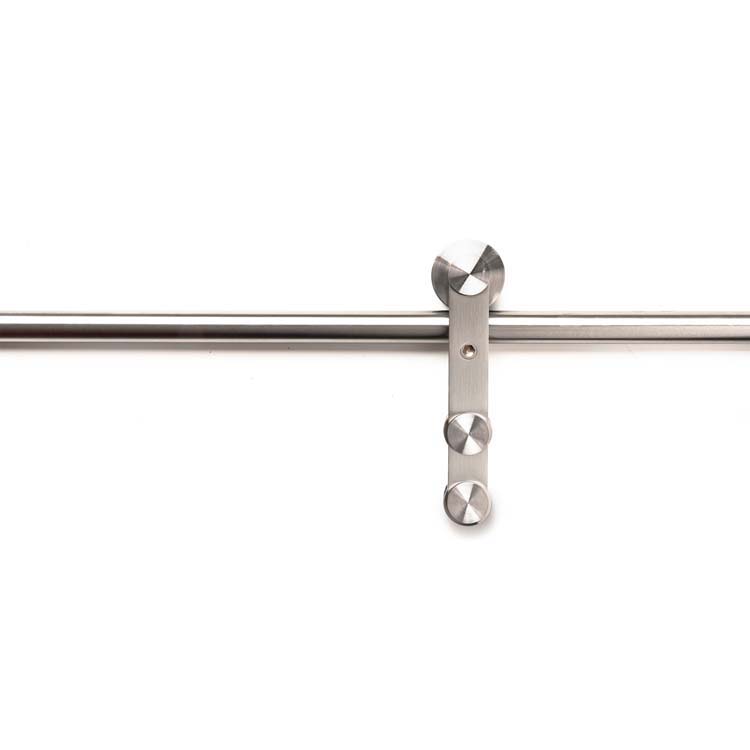 Porte couliss.verre séc.8mm mat et 4lign+rail et tirant carré inox 32c