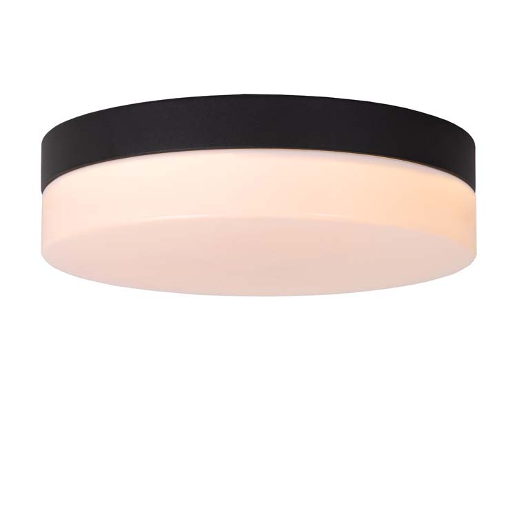 Plafondlamp badkamer - zwart - Ø23cm - LED - 12W - 2700K - IP44