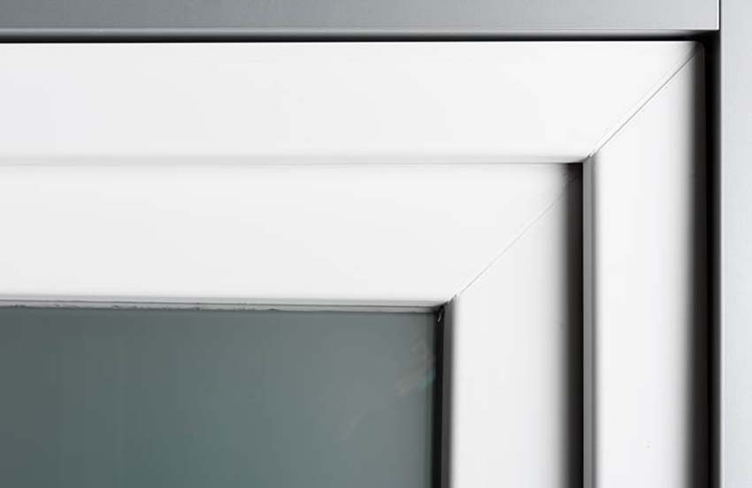 Porte extérieure 3 parties PVC verre clair blanc 980x2180mm ouvrant à droite