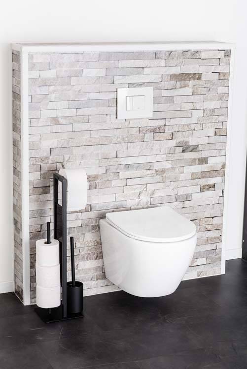 Toilette suspendue Gary sans rebord blanche raccourcie avec siège de WC ultra-fin