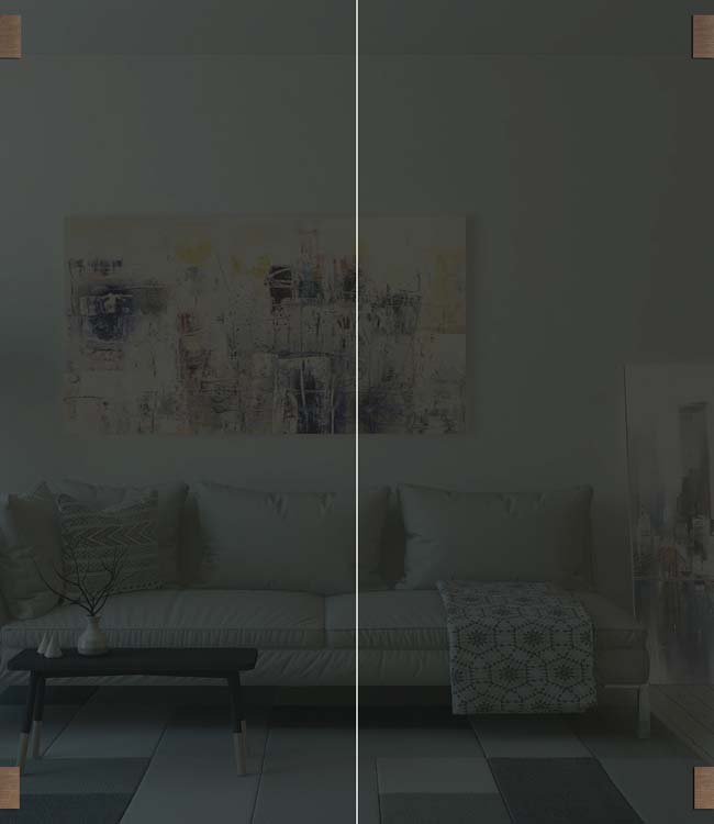 Dubbele glazen binnendeur Sky Black zwart glas op maat - scharnieren sun