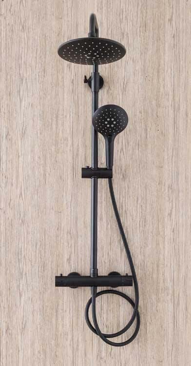 Colonne de douche Stallion thermostatique noir