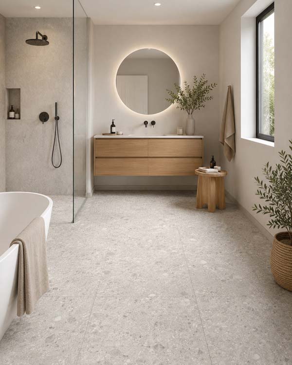 Carrelage de sol et mural Lusso ceppo gris clair 60x60cm