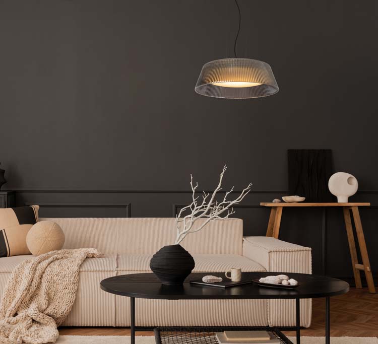 Lucide VIXI - Hanglamp - Ø 45 cm - LED Dimb. - 1x22,6W 2900K - Fumé