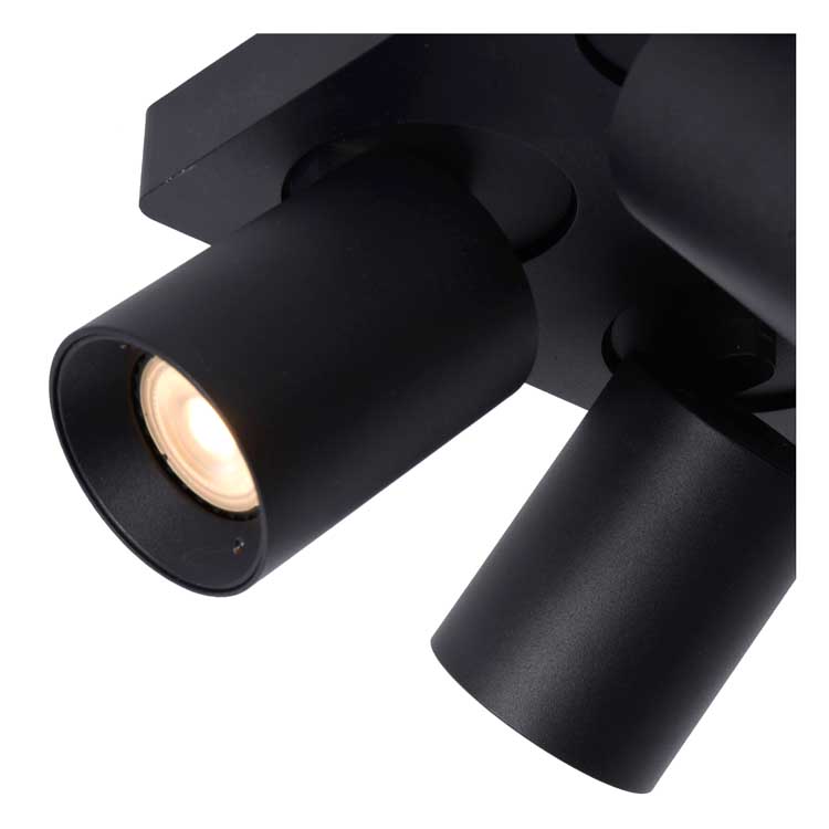 Lucide NIGEL - Plafondspot - LED Dimb. - 4xGU10/5W - Zwart