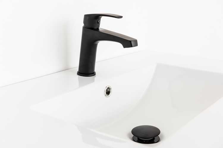Meuble de salle de bains Bianca blanc suspendu avec lavabo simple blanc brillant 80cm