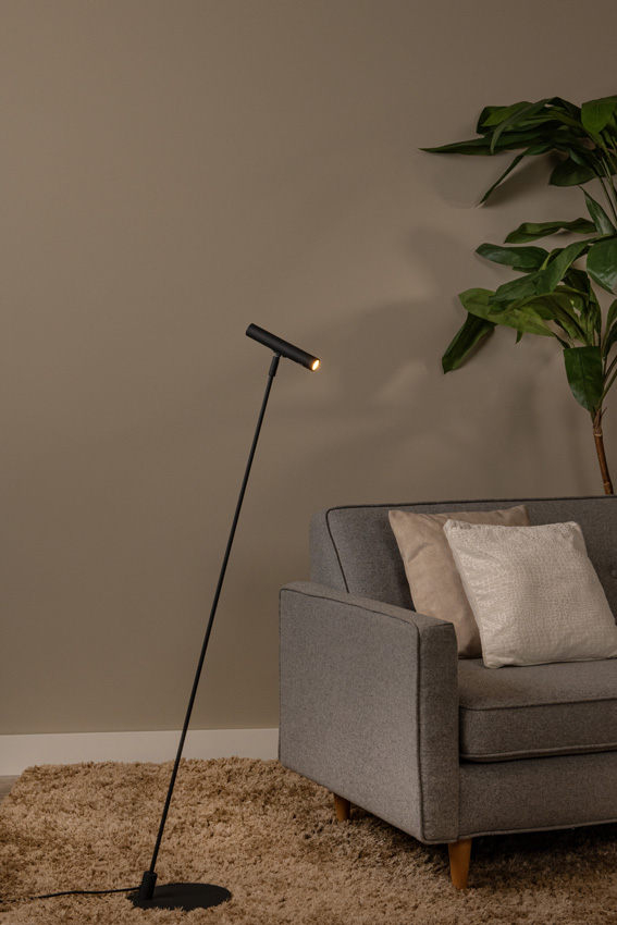 Vloerlamp - LED 3 StepDimbaar - G9 - 1x3W 2700K - Inclusief omwisselbare ringen - Zwart