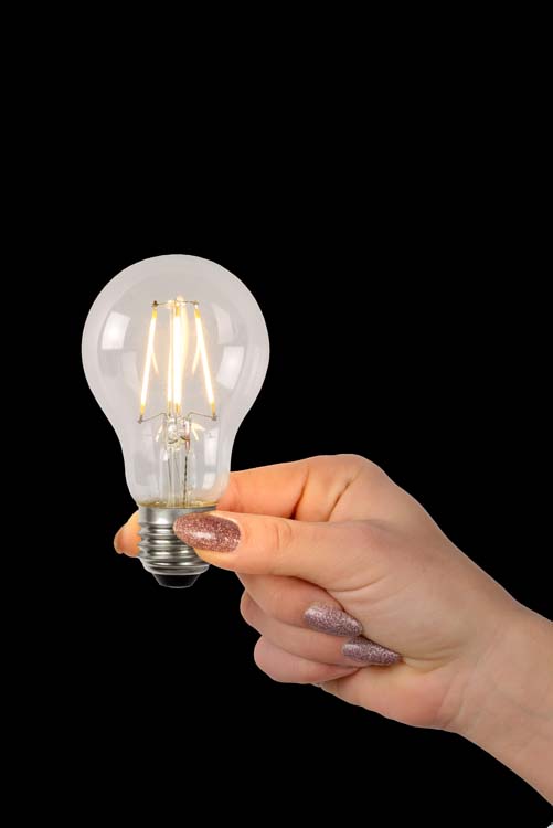 Ampoule LED - A60 Classe B - E27 - transparent - Ø6,4cm - dimmable - LED 7W - 1300lm - 2700K - 1 pièce