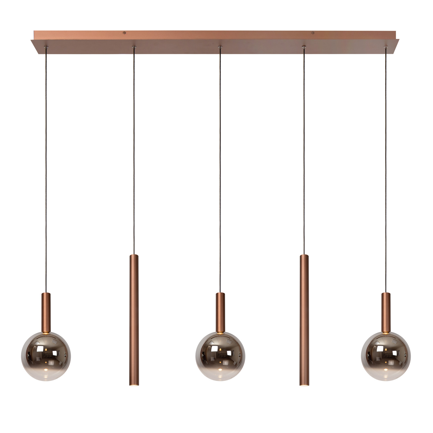 Lucide Premium Jasmine - Suspension - LED Dim. - CCT - 5X4W 2200K/3300K - Cuivre