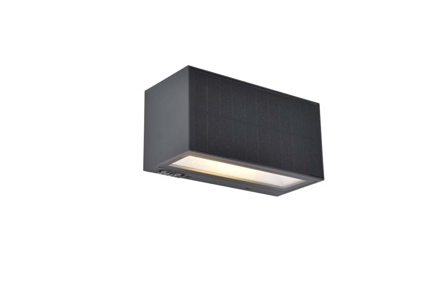 Wandlamp buiten - grijs - H8,9cm - LED - 1x9W - 3000K - IP44