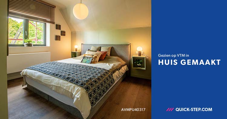 Vinyl vloer Quick-Step Bloom plank 6mm elegante gerookte eik donkerbruin 149,4x20,9cm met ondervloer