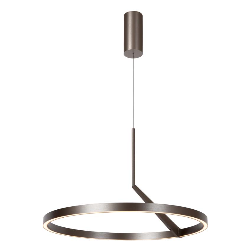 Lucide Premium Applause - Suspension - Ø60cm - LED dimmable - CCT - 1x32W 2700K/4000K - Capteur de mouvement manuel - Fer gris