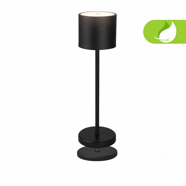 Lampe de table Lumaro - noir - 36cm - dimmable - LED - 2.5W - 3000K - IP44 - station de recharge